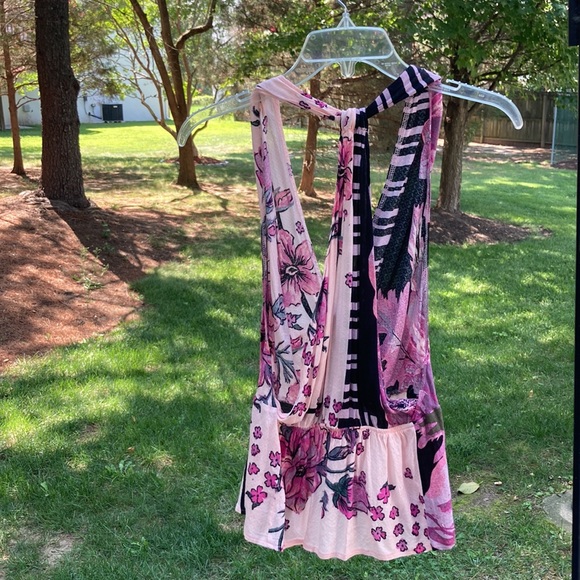 Floral Free People halter XL, pinks and black, NWT - Picture 3 of 15